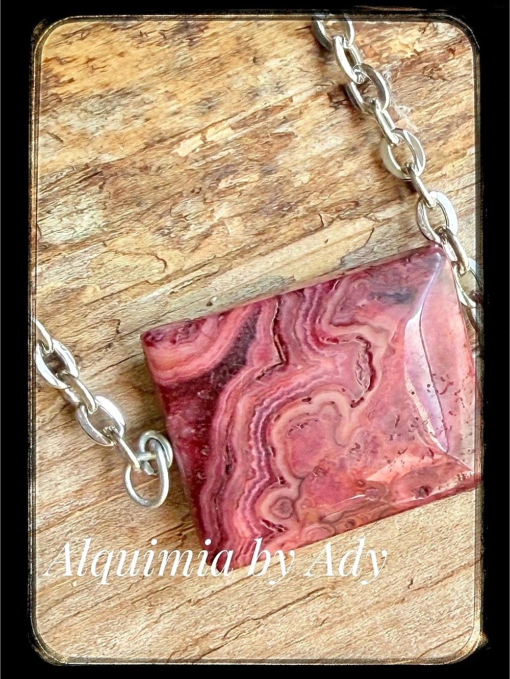 Pink & Red Pendant Necklace + Agate
